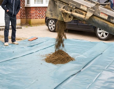 Onsite mixed screed prepared for construction projects